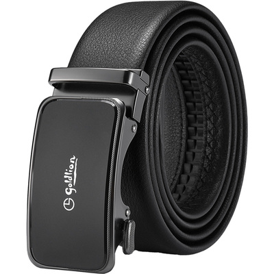 商务休闲牛皮裤带青年自动扣腰带