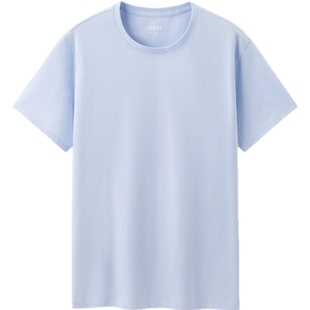 森马短袖男士T恤夏季新款正肩圆领纯色上衣宽松打底衫通勤舒适白