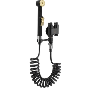 潜水艇马桶伴侣喷枪冲洗家用一进二出三通接头卫生间高压铜喷水枪