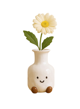 U Mi LIVING · 呆呆 | 陶瓷花瓶可爱笑脸插花器高级感装饰摆件