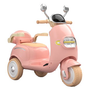 儿童电动摩托车宝宝三轮车男女小孩充电玩具车可坐人带手推电瓶车