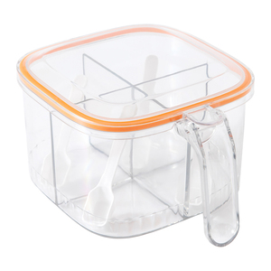 调料盒厨房家用带盖套装一体四格亚克力调味罐密封佐料盐瓶罐商用