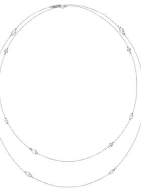 赫生星点游影珍珠毛衣链