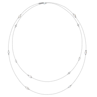 赫生HUSSAIN星点游影长款毛衣链满天星珍珠项链秋冬叠戴双层颈链