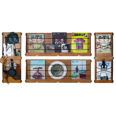 木质挂墙杂志架书架复古创意唱片展示架置物架谢斯蒂make