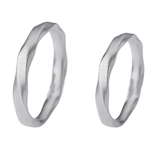 Princess原创沙漠戒指一对999足银情侣对戒闭口戒指定制小众设计