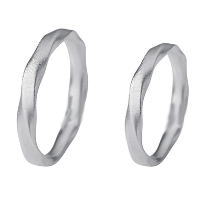 情侣999足银闭口沙漠戒指定制