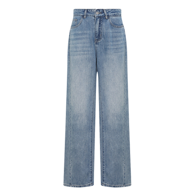 Petit Bari 女士垂感直筒莱赛尔牛仔长裤