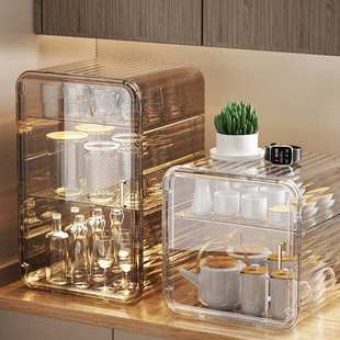 防尘杯子收纳置物架桌面茶具水杯沥水收纳盒马克杯储咖啡架茶杯物