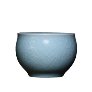 宝丰清凉寺汝瓷玛瑙釉手工缸型杯风水缸茶杯功夫茶具主人杯单杯