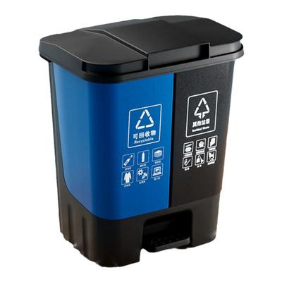 商用二合一大容量脚踏双桶垃圾桶