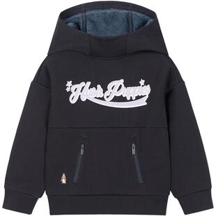 暇步士童装女童加绒连帽卫衣秋冬新款儿童高领保暖上衣大童厚内搭