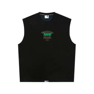 Aape旗舰店男装春夏字母刺绣猿人印花舒适潮流休闲背心1890XXQ