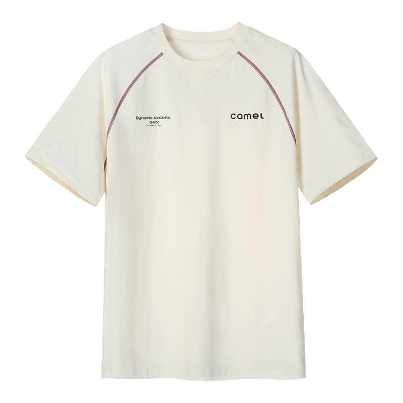 骆驼速干T神运动休闲t恤女士2026夏季新款哈苏线短袖宽松体恤男潮