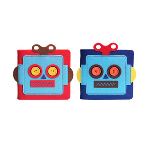 顽创意 机器人家族空白网格横线送儿童礼物学生读书日记手帐笔记本子批发定制可爱卡通记事本创意文具活页本