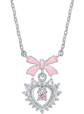 周六福S925银爱心项链女