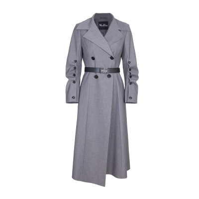 婉甸2025年秋季新品岩石灰长款风衣优雅廓形外套1243B03DM4