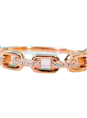 莫桑石链条钻石戒指时尚