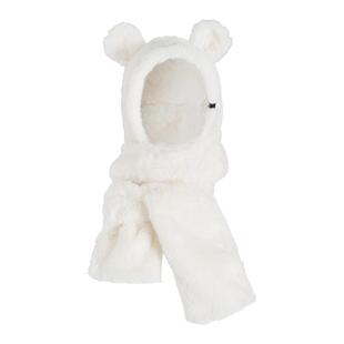 迪卡侬帽子女冬季新款小熊围巾一体保暖秋冬毛绒熊耳围脖可爱OVWH