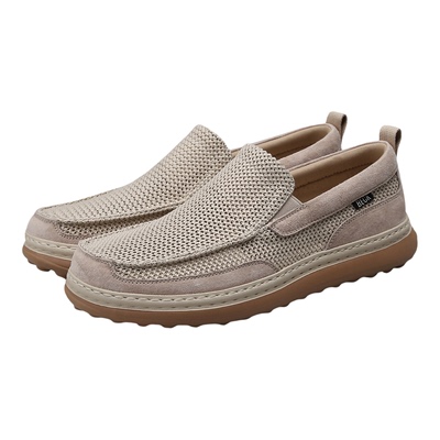 BECK公羊男鞋2026夏季新款百搭休闲透气厚底老北京布鞋一脚蹬鞋子