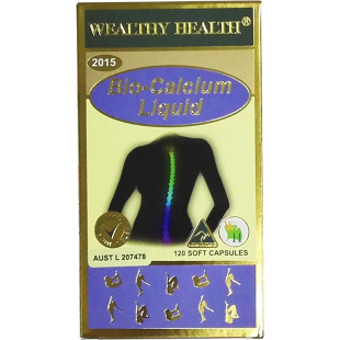 澳洲进口wealthyhealth富康液体钙软胶囊维生素D3正品120粒350mg
