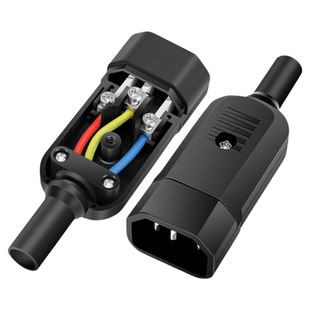 汇君10A15A三芯品字插头大功率公母电源插座铜三脚电源线接头插尾