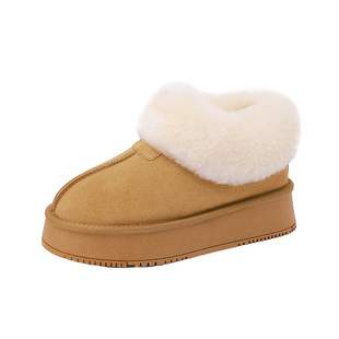 厚底毛毛雪地靴女款2025新款爆款冬季加绒棉鞋内增高羊毛雪地棉靴