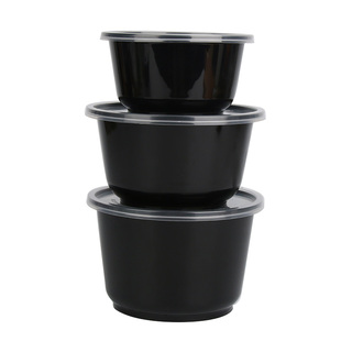 一次性碗带盖塑料透明家用圆形360冰粉凉皮西米露打包盒加厚餐盒