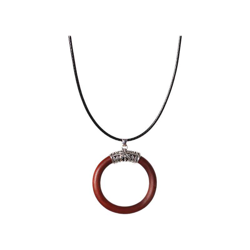 鸡血藤项链吊坠西藏民族风简约项圈棉麻毛衣链百搭纯手工个性挂件