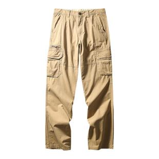美式复古纯棉工装裤男春秋款多口袋直筒硬汉裤子外贸男裤休闲长裤