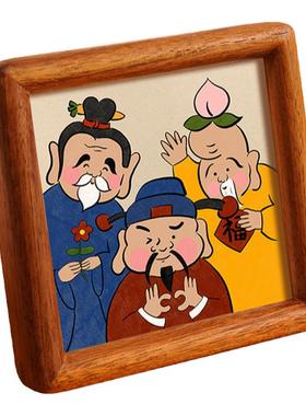 巨鲸玄关乔迁榫卯摆件福禄寿高级