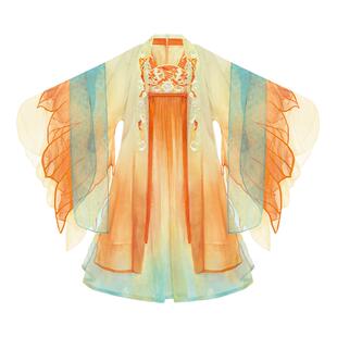 十三余童装[锦鲤波影]仙气连衣裙套装春秋季新款国风汉服女童