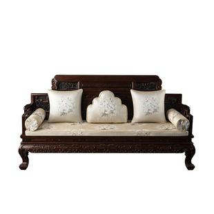 新中式红木沙发垫定制实木家具坐垫罩套高端轻奢罗汉床五件套垫子