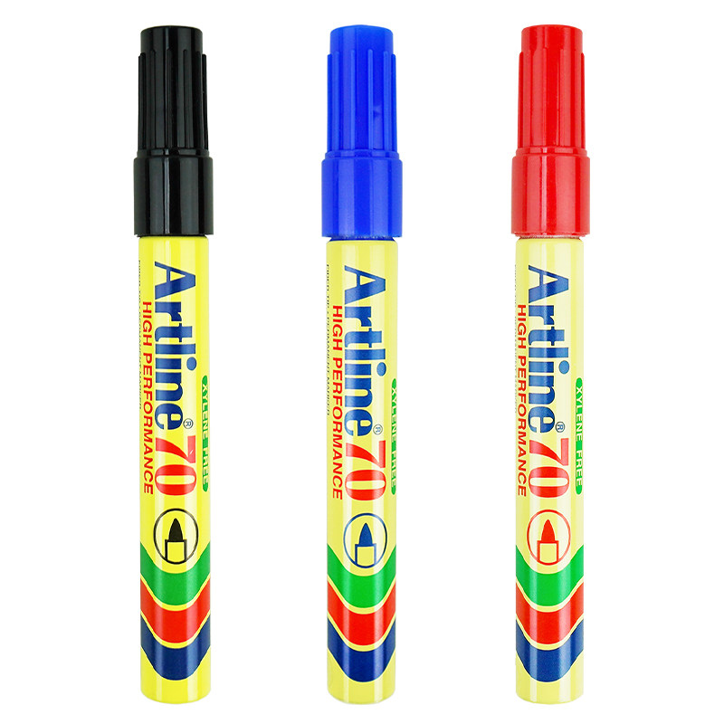 Artline记号笔EK-70油性大头笔防水速干黑红蓝色仓库标记用箱头笔