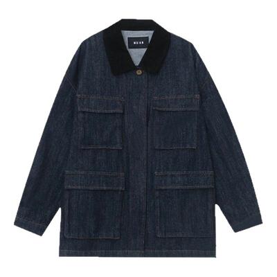 木岸muan复古工装牛仔外套春秋百搭宽松夹克外套上衣女DG-80180