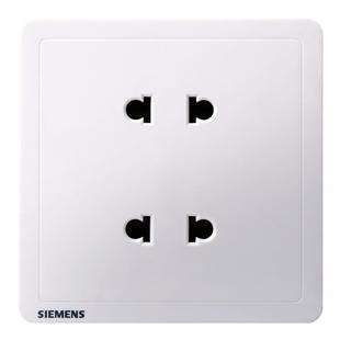 西门子四孔插座面板致典雅白色86型10a二二眼家用暗装4孔电源插座