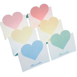 莫兰迪色系挂卡爱心贺卡卡片彩色渐变Best wishes手写创意装饰卡