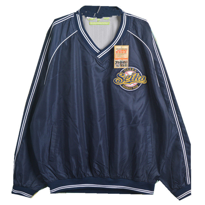 Vintage古着复古运动霹雳撞色冲锋衣棒球服薄款套头休闲男女款