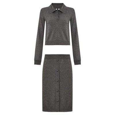 lostinecho羊绒针织衫半裙套装