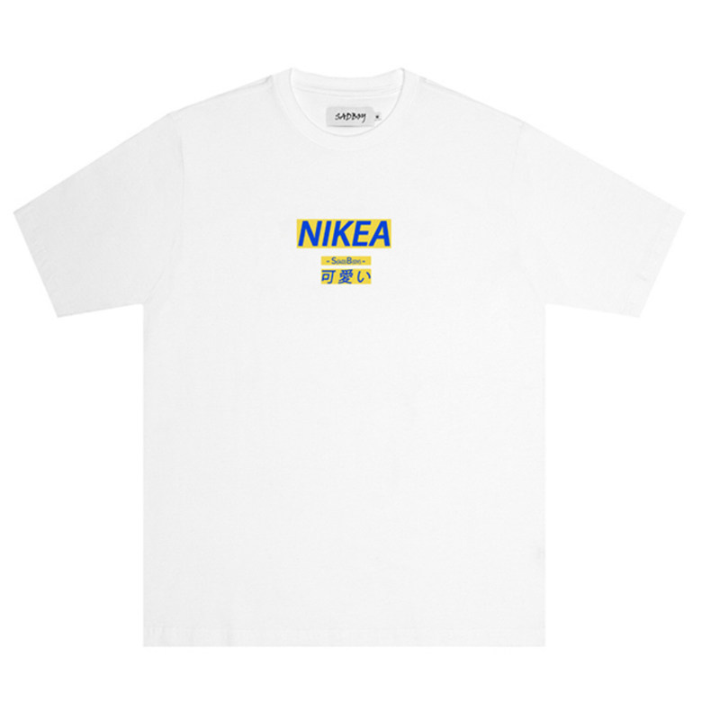 SadBoy2021夏季新款nikeai恶搞宜家印花短袖纯棉情侣男女潮短T恤
