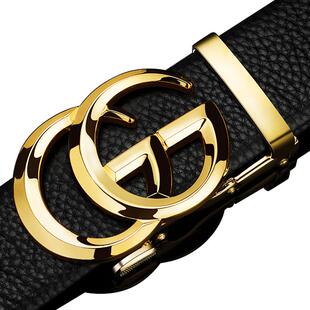 正品男士皮带真皮2026新款高档奢侈品牌纯牛皮双GG酷奇裤腰带男潮