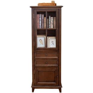 宜宝易森美式酒柜美式全实木玻璃门柜客厅展示柜电视机组合高矮柜