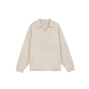 BODYDREAM老钱新贵海鸥领POLO衫男士肌理长袖上衣针织衫/小V翻领