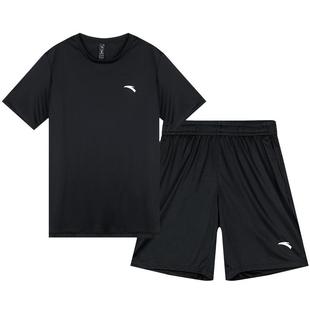 安踏速干跑步套装男款2026夏季新款短袖短裤运动服冰丝透气两件套