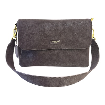 玛莎上新2025新款复古质感麂皮包时尚百搭单肩斜挎包翻盖小包通勤