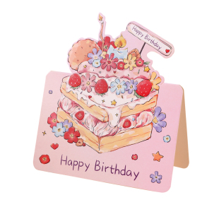 生日贺卡立体高级感儿童生日邀请卡生日快乐贺卡手写信纸信封套装小卡片留言卡礼物祝福卡烘焙店蛋糕装饰卡片