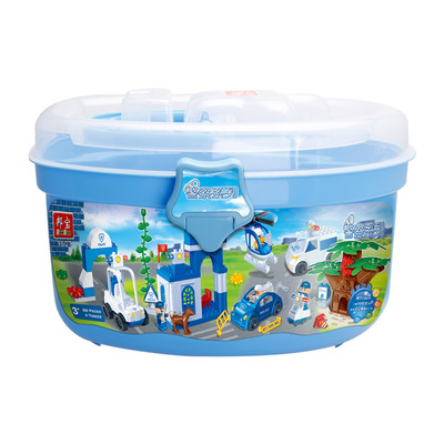 颗粒积木警察局拼装儿童益智周岁