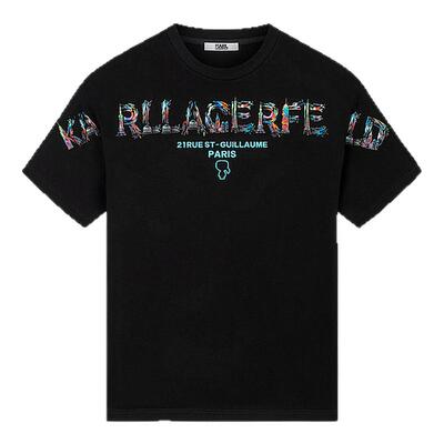 KARL LAGERFELD卡尔夏季新款纯棉短袖T恤KLlogo印花老佛爷潮男装