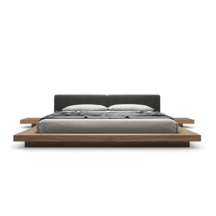 全实木床日式简约现代单双人床北欧主卧室纯原木榻榻米床架地台床