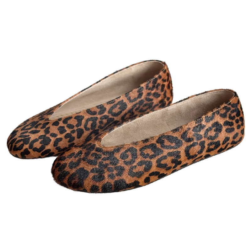 东莞外贸单row单鞋豹纹芭蕾舞鞋女平底一脚蹬懒人单鞋宽胖脚慵懒
